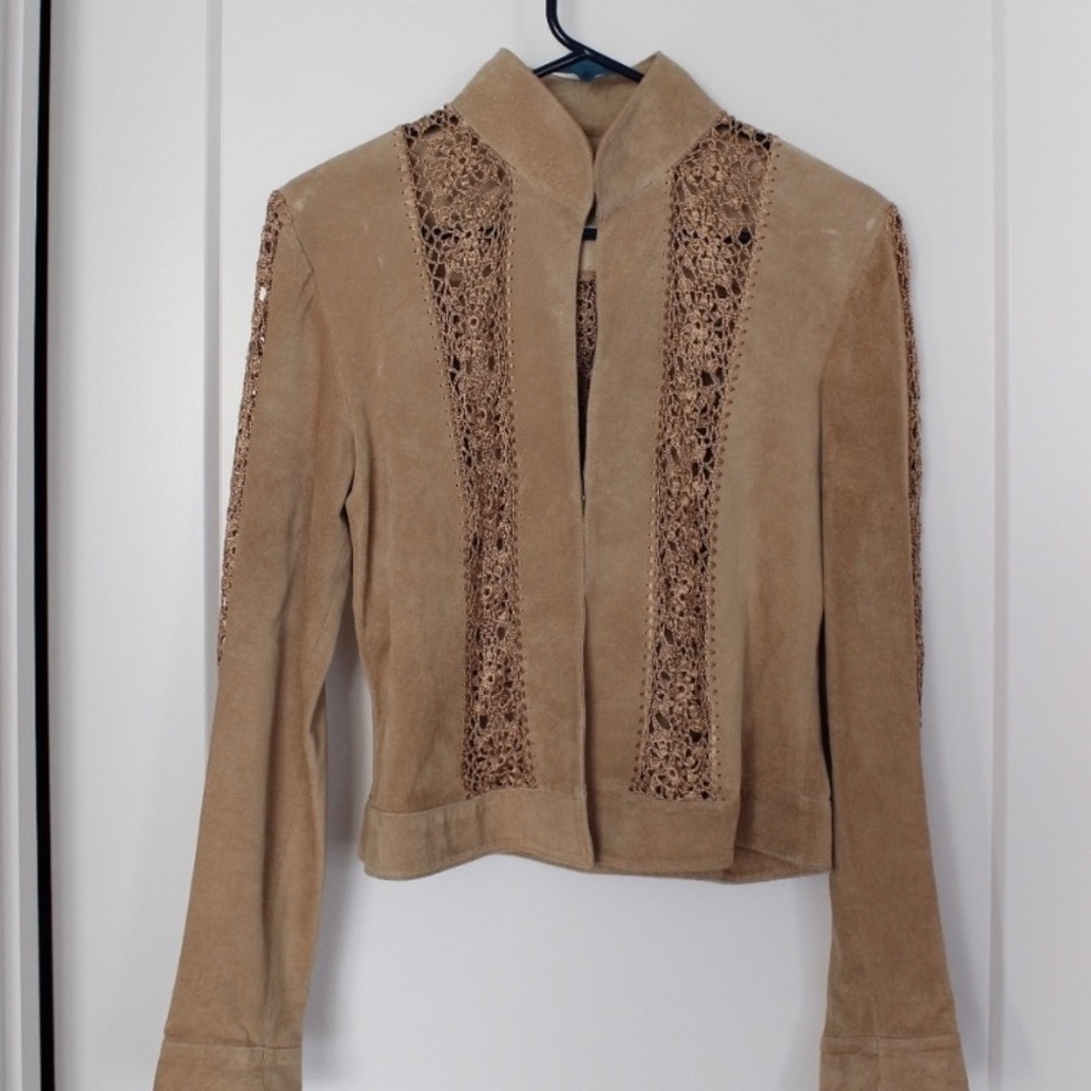 Vintage Suede & Lace Jacket Sz M